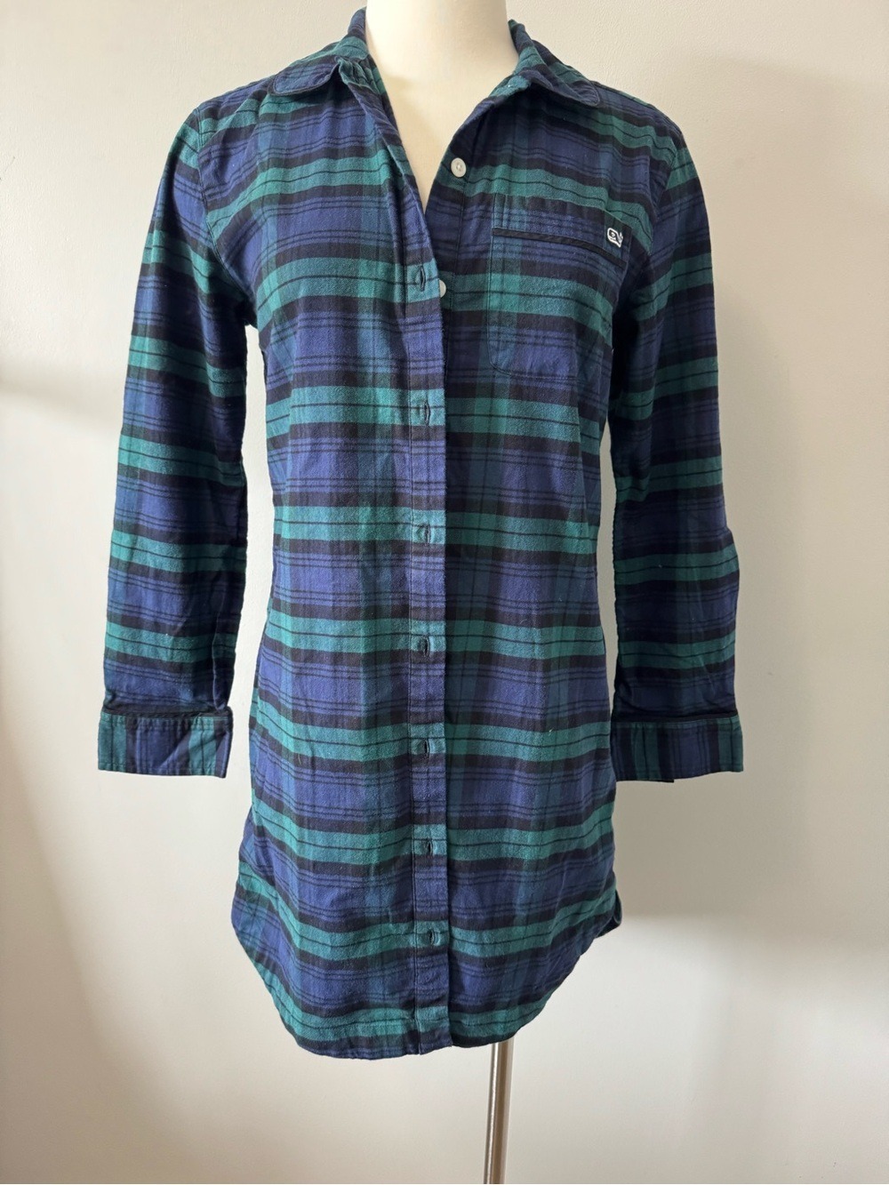 Vineyard Vines Blue & Green Plaid Button-Down Shirt